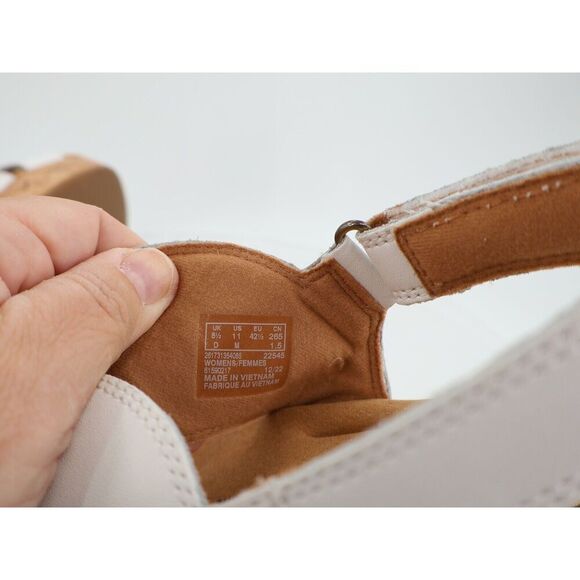 Clarks Giselle Beach Strappy Cork Wedge Heel Platform Sandals White Size 11M - Picture 12 of 13
